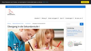 
                            10. Übergang in die Sekundarstufe I | Ministerium für Bildung, Jugend und ...