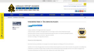 
                            3. uberMetrics Technologies | Stevie Awards