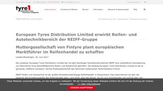 
                            10. Übernahme von tyre1 - tyre1 GmbH & Co. KG
