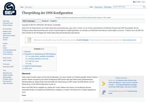 
                            10. Überprüfung der DNS Konfiguration - SEPsesam