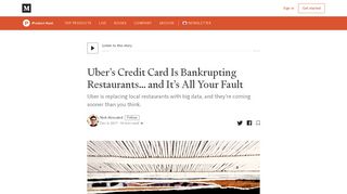 
                            11. Uber's Credit Card Is Bankrupting Restaurants… and It's All Your Fault