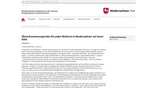 
                            11. Überschwemmungsrisiko für jeden Wohnort in Niedersachsen auf ...