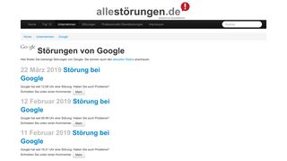 
                            4. Übersicht aller Störungen von Google Allestörungen