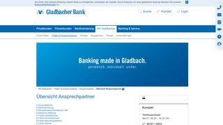 
                            12. Übersicht Ansprechpartner - Gladbacher Bank AG