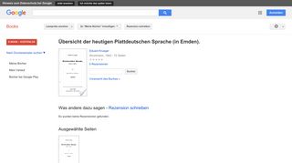 
                            12. Übersicht der heutigen Plattdeutschen Sprache (in Emden). - Google Books-Ergebnisseite