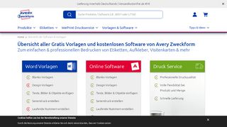 
                            4. Übersicht der Vorlagen & Software Angebote | Avery Zweckform