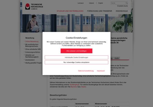 
                            5. Übersicht - Online-Bewerbung - Technische Hochschule Lübeck