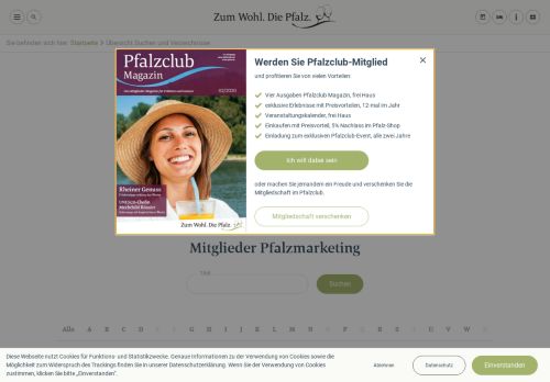 
                            11. Übersicht Suchen und Verzeichnisse | Pfalz.de