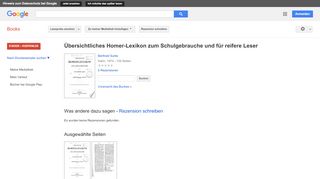 
                            11. Übersichtliches Homer-Lexikon: zum Schulgebrauche und für reifere Leser