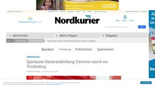 
                            6. Überweisung: Sparkasse Neubrandenburg-Demmin warnt vor ...