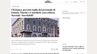 
                            12. Ubi Banca, previsto taglio del personale di Etruria, Marche e Carichieti ...