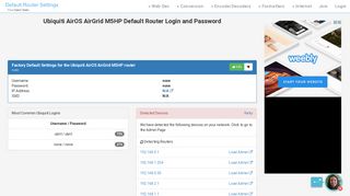 
                            3. Ubiquiti AirOS AirGrid M5HP Default Router Login and Password