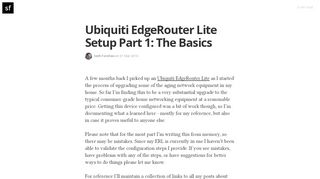 
                            6. Ubiquiti EdgeRouter Lite Setup Part 1: The Basics - Seth Forshee's Blog