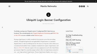 
                            10. Ubiquiti Login Banner Configuration — Manito Networks