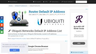 
                            9. Ubiquiti Networks Default IP Address List (Updated January 2019 ...