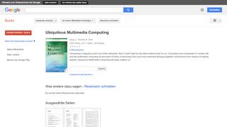 
                            10. Ubiquitous Multimedia Computing - Google Books-Ergebnisseite