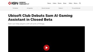 
                            11. Ubisoft Club Debuts Sam AI Gaming Assistant in Closed Beta - IGN