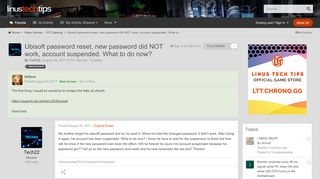 
                            12. Ubisoft password reset, new password did NOT work, account ...