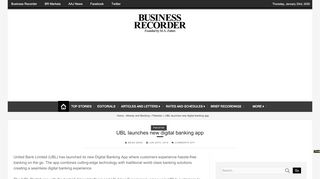 
                            8. UBL launches new digital banking app | Business Recorder