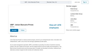 
                            6. UBP - Union Bancaire Privée | LinkedIn