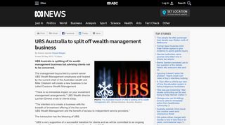 
                            12. UBS Australia to split off wealth management business - ABC News ...