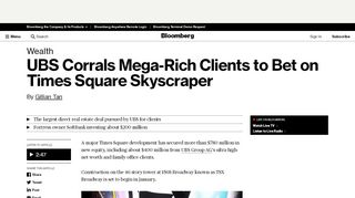 
                            7. UBS Corrals Mega-Rich Clients to Bet on Times Square Skyscraper ...