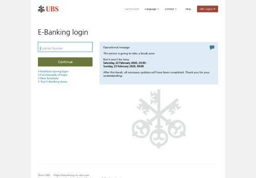 
                            3. UBS E-Banking Login | UBS Schweiz