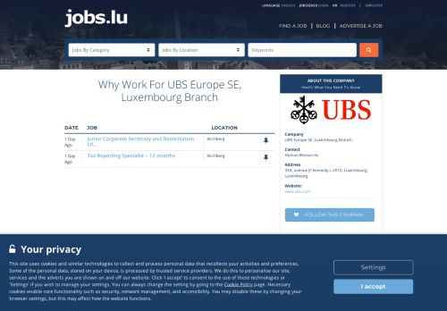 
                            11. UBS Europe SE, Luxembourg Branch - Jobs.lu