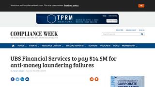 
                            7. UBS Financial Services to pay $14.5M for anti-money laundering ...