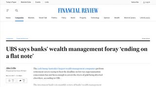 
                            8. UBS says banks' wealth management foray 'ending on a flat note'
