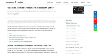 
                            11. UBS Visa Infinite Credit Card: Is It Worth $495? | Credit ...