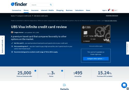 
                            13. UBS Visa Infinite credit card review | finder.com