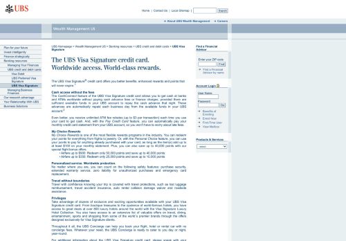 
                            9. UBS - Wealth Management US - UBS Visa Signature