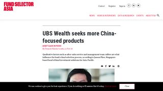 
                            8. UBS Wealth seeks more China-focused products | Fund Selector Asia
