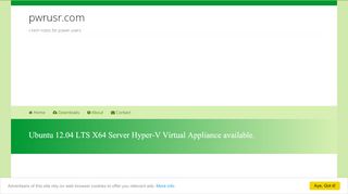 
                            7. Ubuntu 12.04 LTS X64 Server Hyper-V Virtual Appliance ... - pwrusr.com