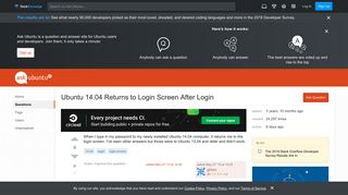 
                            2. Ubuntu 14.04 Returns to Login Screen After Login - Ask Ubuntu