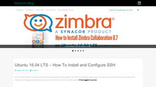 
                            4. Ubuntu 16.04 LTS – How To Install and Configure SSH | Martin's Blog