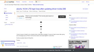 
                            7. ubuntu 16.04 LTS login loop after updating driver nvidia-396 ...