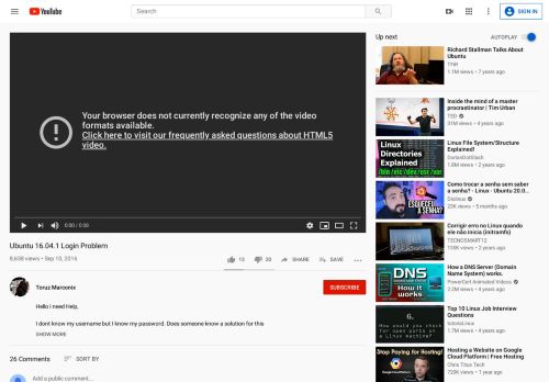 
                            10. Ubuntu 16.04.1 Login Problem - YouTube