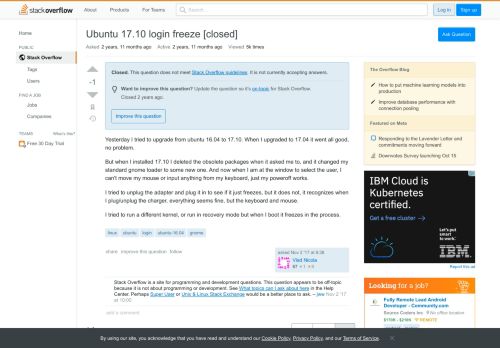 
                            9. Ubuntu 17.10 login freeze - Stack Overflow