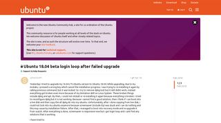 
                            8. Ubuntu 18.04 beta login loop after failed upgrade - Support & Help ...