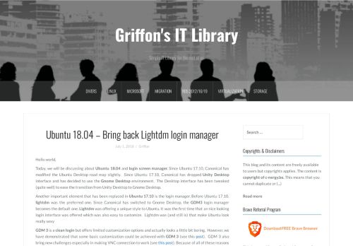 
                            2. Ubuntu 18.04 – Bring back Lightdm login manager – Griffon's IT Library