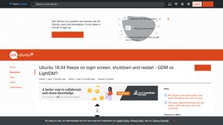 
                            5. Ubuntu 18.04 freeze on login screen, shutdown and restart - GDM vs ...