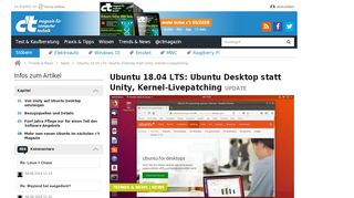 
                            10. Ubuntu 18.04 LTS: Ubuntu Desktop statt Unity, Kernel-Livepatching | c ...