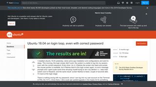 
                            2. Ubuntu 18.04 on login loop, even with correct password - Ask Ubuntu