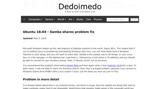 
                            7. Ubuntu 18.04 - Samba shares problem fix - Dedoimedo