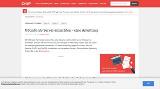 
                            13. Ubuntu als Server einrichten - eine Anleitung - CHIP