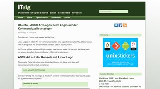 
                            6. Ubuntu - ASCII Art Logos beim Login auf der Kommandozeile ... - ITrig