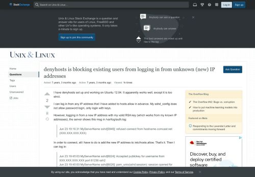 
                            10. ubuntu - denyhosts is blocking existing users from logging in from ...