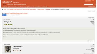 
                            7. [ubuntu] How to enable admin privileges for terminal? - Ubuntu Forums